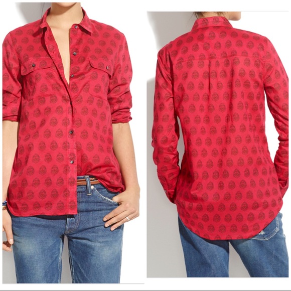 Madewell Tops - Madewell Ex-Boyfriend Button Down Printed Shirt. M